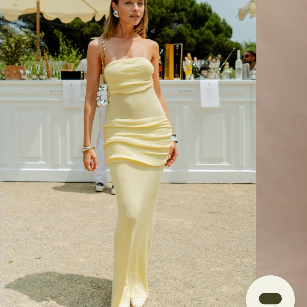 Meshki Strapless Yellow Dress